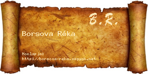 Borsova Réka névjegykártya